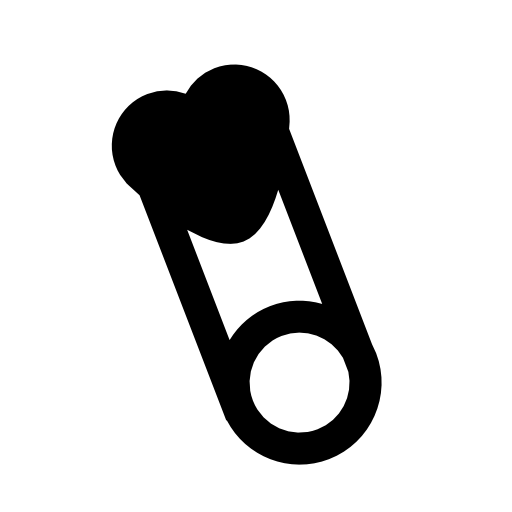 Heart shaped pin silhouette