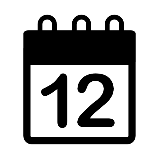 Daily calendar on day 12 page