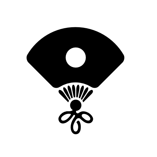 Fan with central spot symbol of Japan