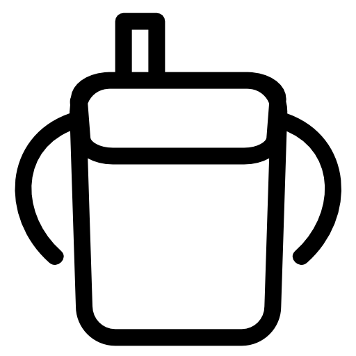 Baby drinking bottle outline with side handles