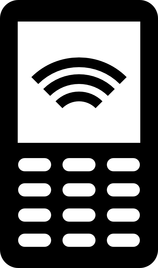 Telephone with wifi signal on the screen