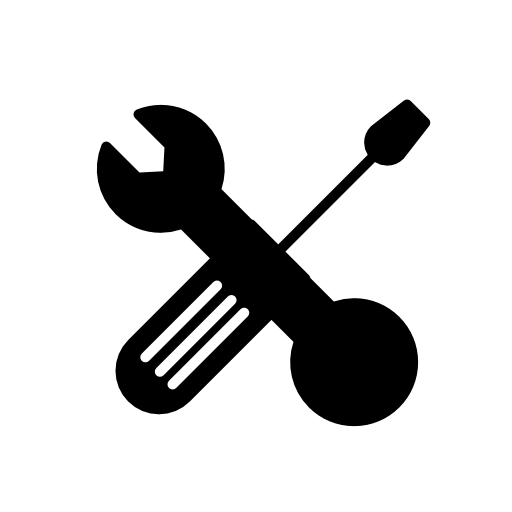 Wrench and bolt tool and screwdriver outline