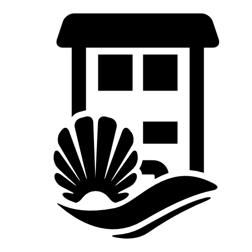 Rural hotel building symbol