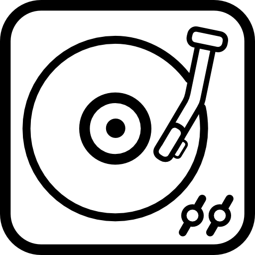 Long record player vintage tool outline