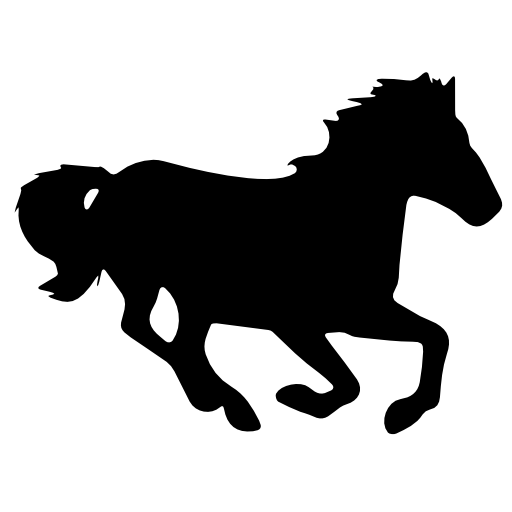 Horse in running motion silhouette