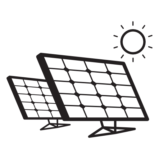 Solar panels couple in sunlight