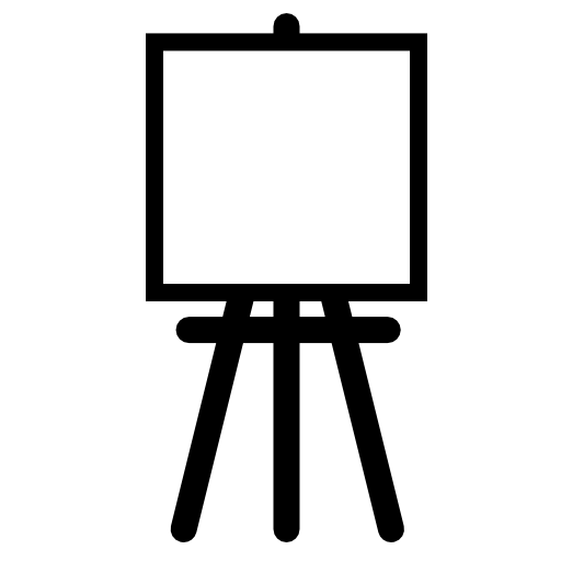 Painter easel with square canvas