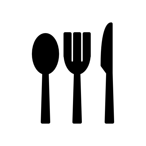 Eating tools three black silhouettes