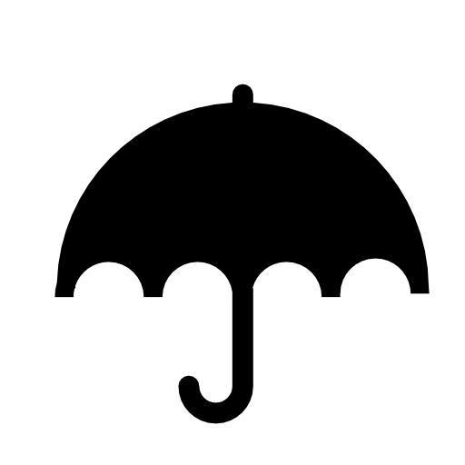Umbrella silhouette, IOS 7 interface symbol