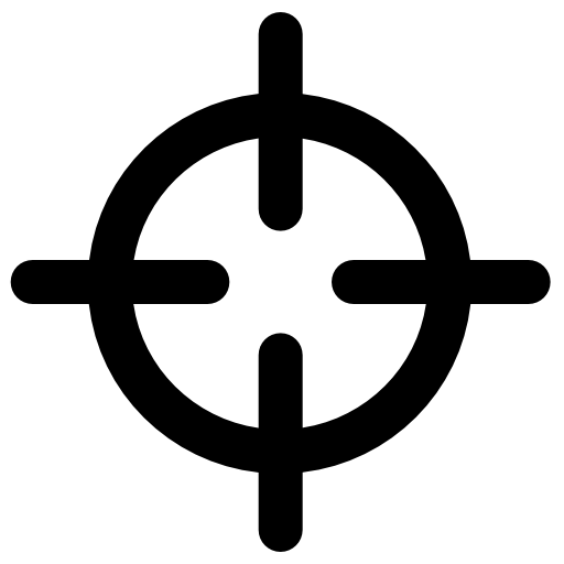 Crosshair, circle with four lines