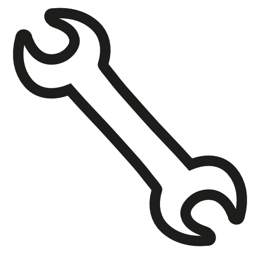 Wrench hand drawn double tool outline