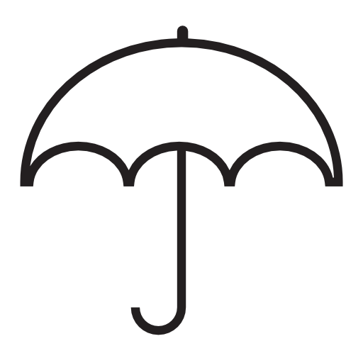 Umbrella white shape, IOS 7 interface symbol