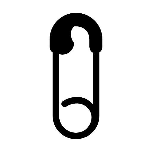 Safety pin in vertical position