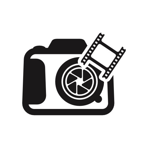 Photo camera with film strip photogram