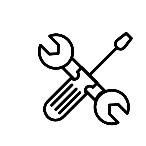Wrench and screwdriver in cross