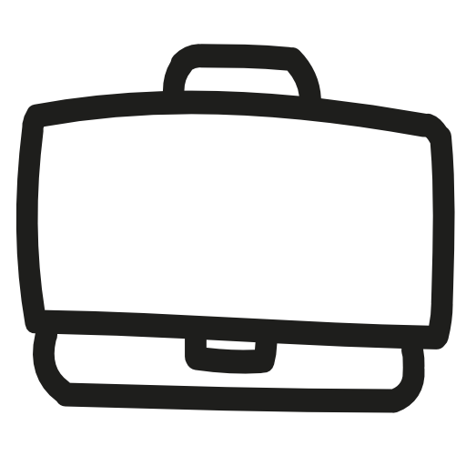 Suitcase hand drawn symbol