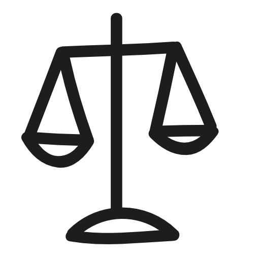 Balance scale hand drawn symbol