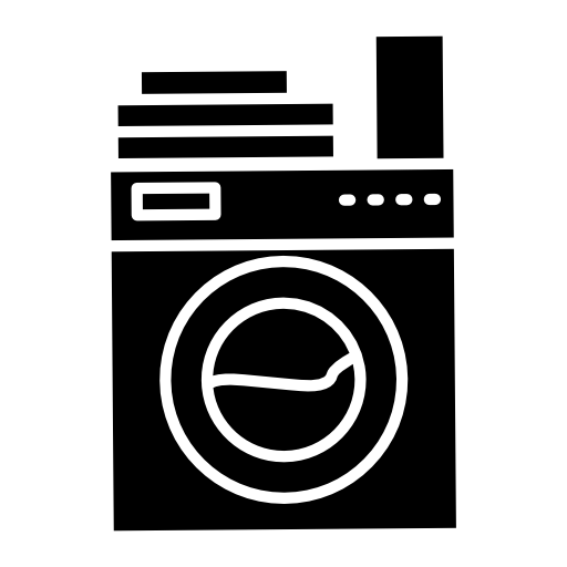 Laundry machine variant with clothes and soap on top