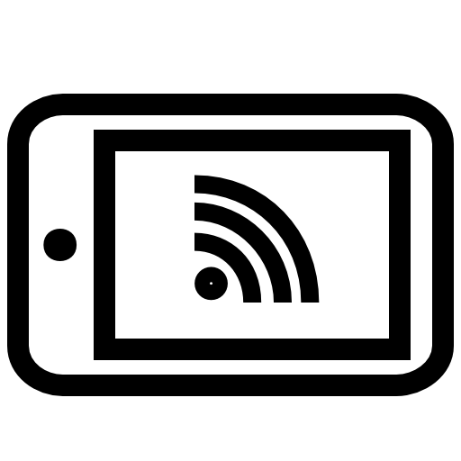 Rss symbol on tablet screen