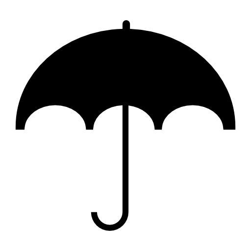 Umbrella black shape, IOS 7 interface symbol