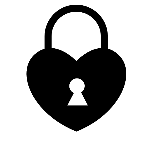 Heart shaped locked padlock