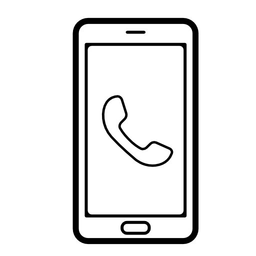 Call auricular sign on mobile phone screen