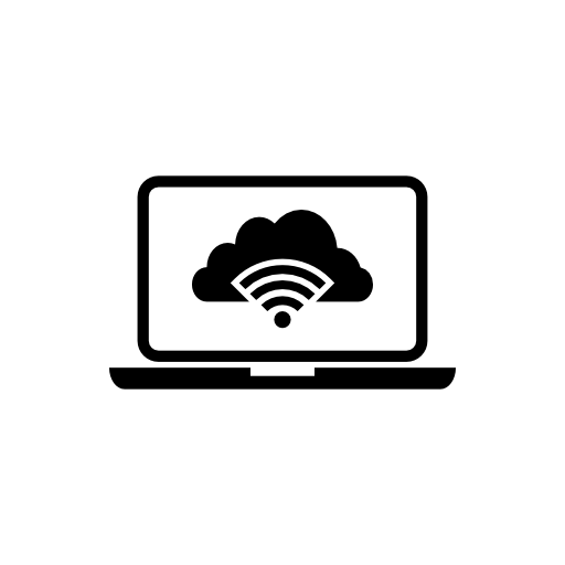 Laptop connected to the cloud