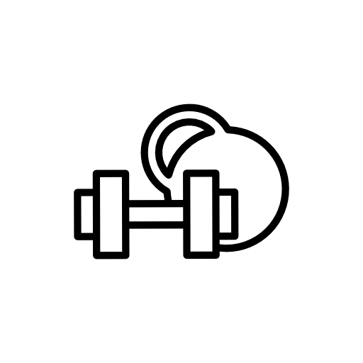 Dumbbell with weights outline