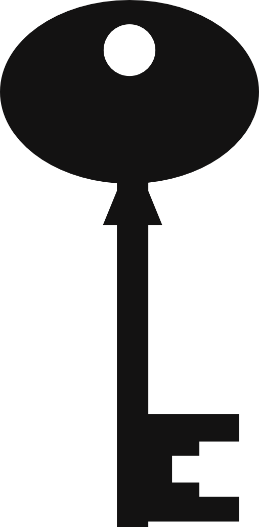 Oval black key silhouette