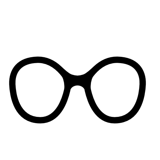 Eyeglasses of rounded big shape