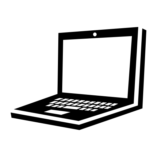 Laptop in perspective with keyboard buttons view