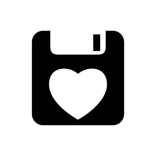 Floppy disk with a heart
