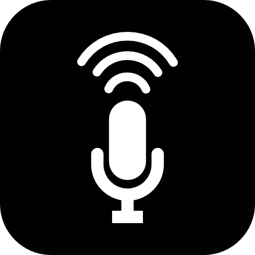 Open microphone inside a rounded square