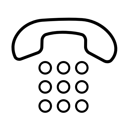 Telephone auricular with nine circular buttons