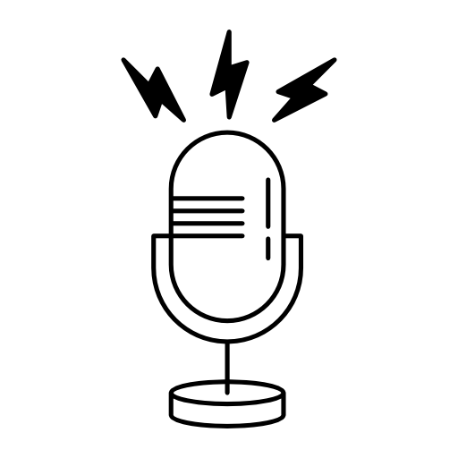 Microphone outline with opened line