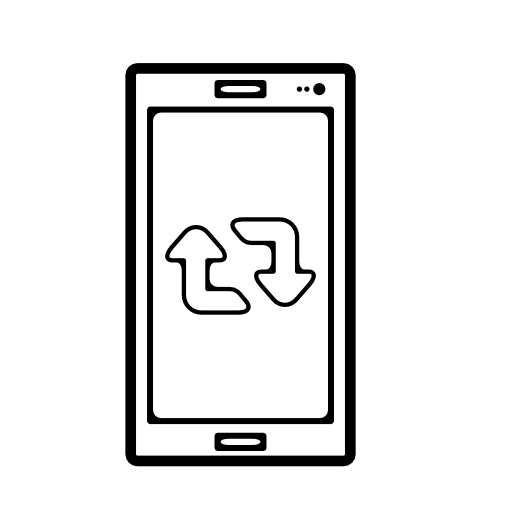 Retweet symbol on mobile phone screen
