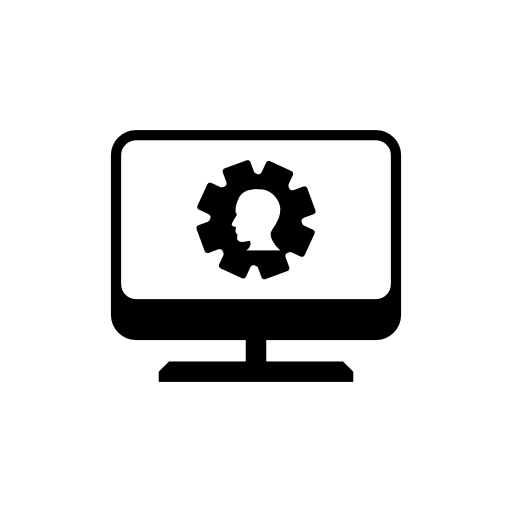 Personal data configuration symbol on a monitor screen