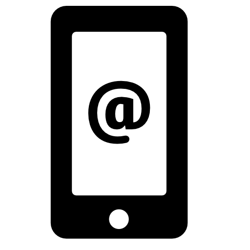 Arroba symbol on phone screen