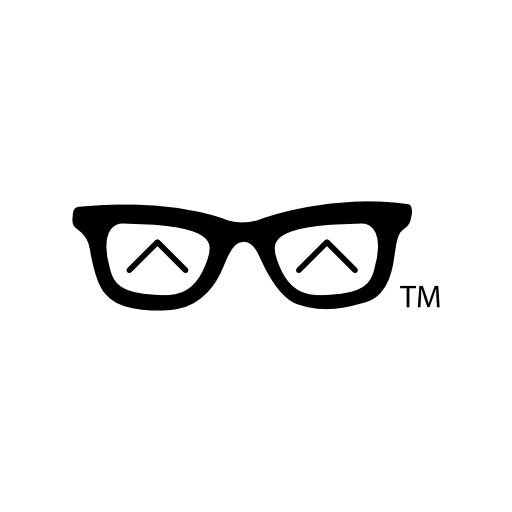 Glasses with caret design