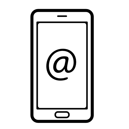 Arroba symbol on phone screen