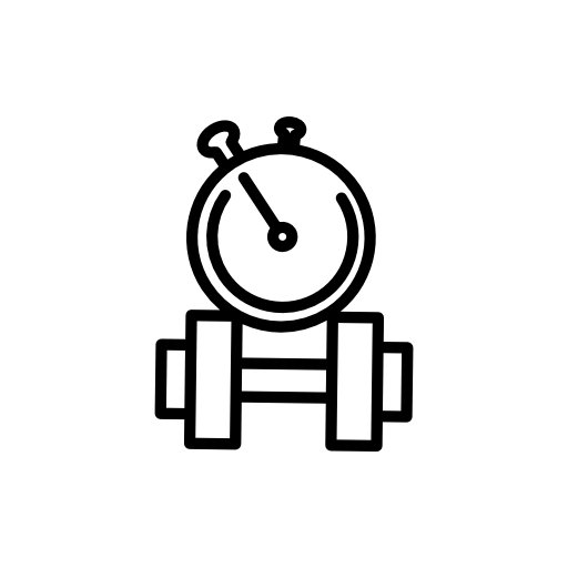 Timer on a dumbbells tool for a gymnast
