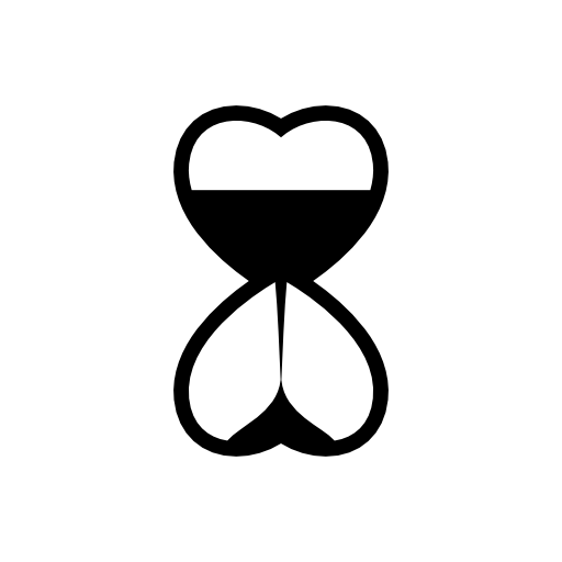 Sand clock with heart shape