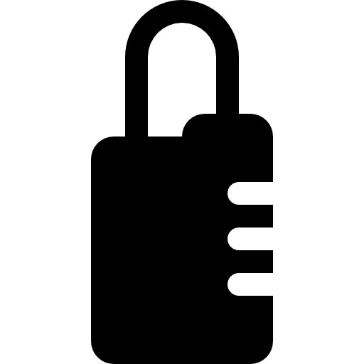 Padlock lock symbol with security code system