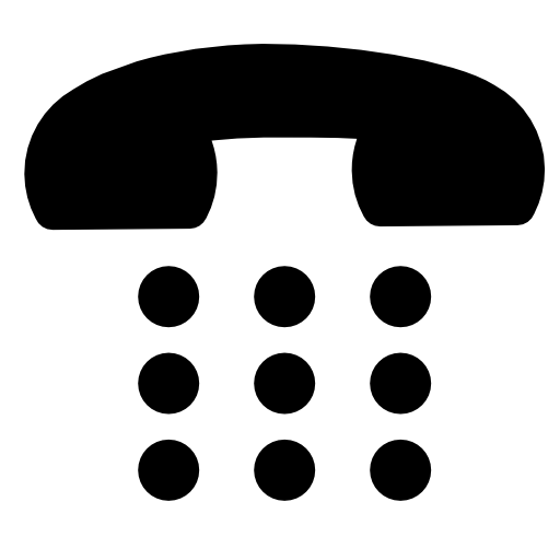 Telephone auricular with nine circular buttons