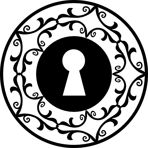 Keyhole in decorative circle