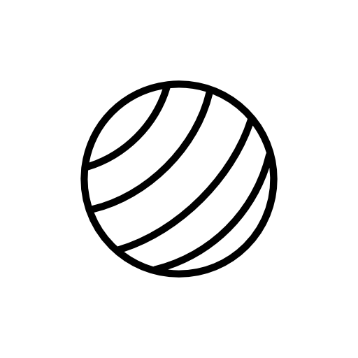 Gym ball with parallel stripes