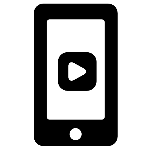 Video play button on phone screen