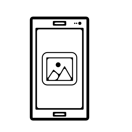 Polaroid image symbol on phone screen