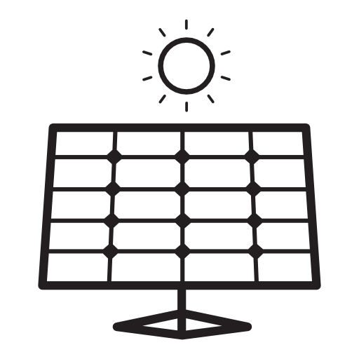 Straight view of solar panel