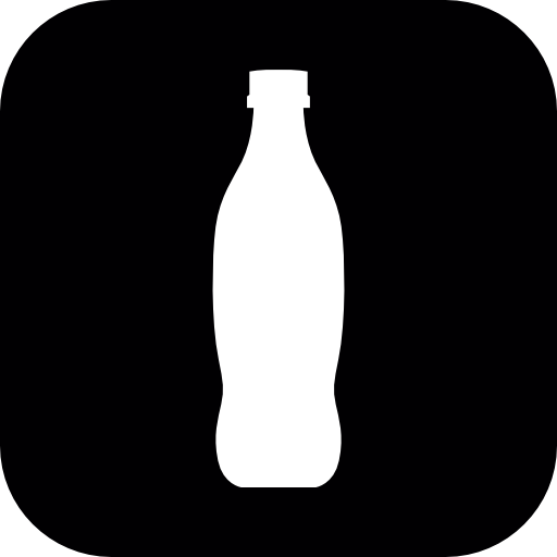 Bottle silhouette inside a rounded square
